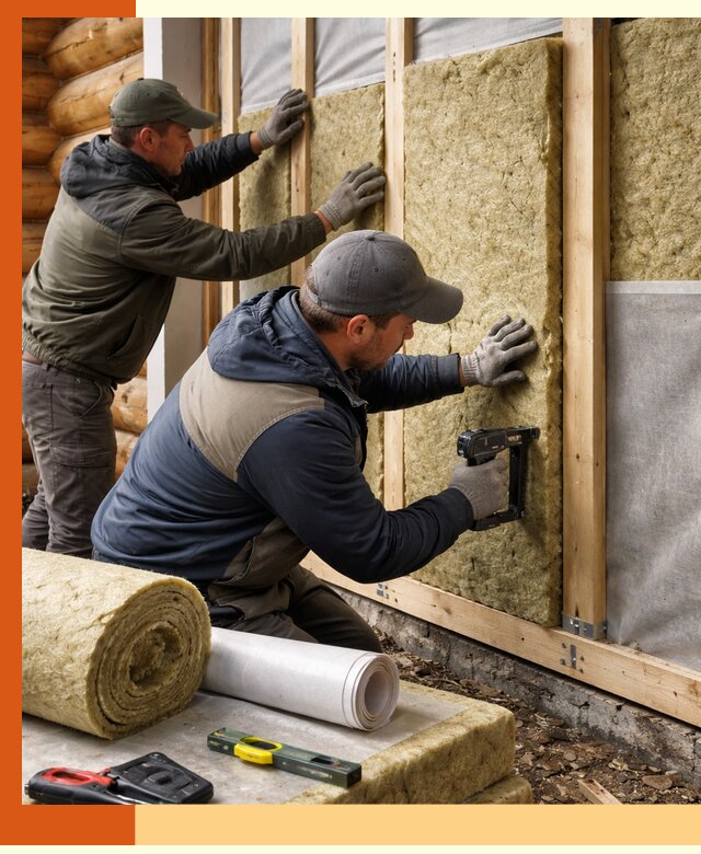 Утепление бревенчатого дома под ключ в Азнакаево