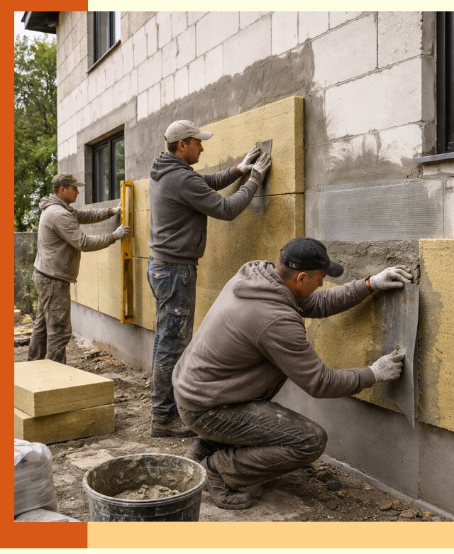 Утепление дома из газобетона в Азнакаево качественно и долговечно