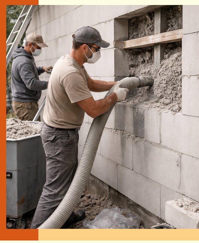 Утепление дома из газобетона эковатой в Азнакаево