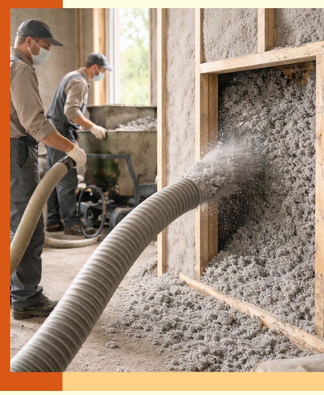 Утепление коттеджа эковатой в Азнакаево с гарантией качества