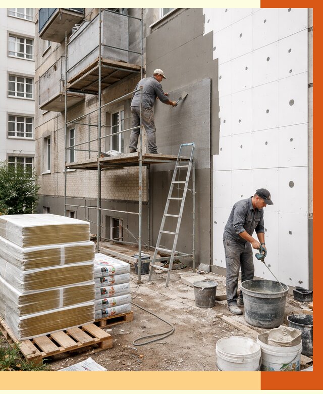 Утепление квартиры снаружи в Азнакаево от 6311 руб/м2 под ключ | ТепломастерЗнк