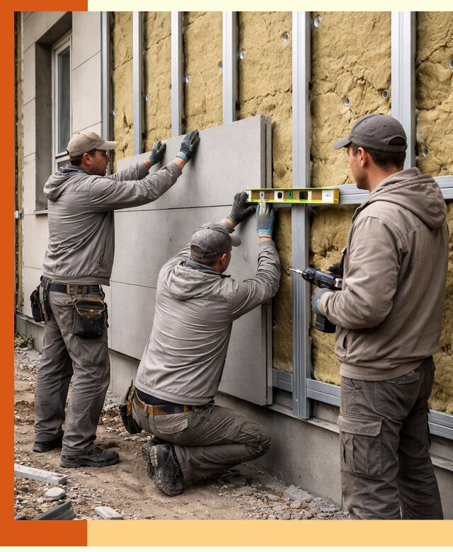Утепление вентилируемого фасада под ключ в Азнакаево