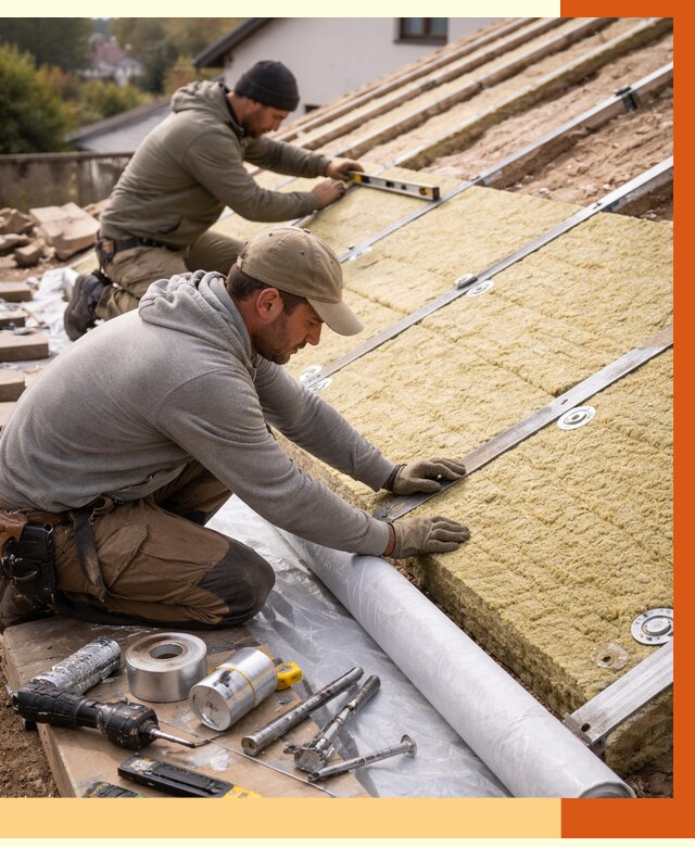 Утепление крыши снаружи в Азнакаево под ключ от 1231 руб./м2 | ТепломастерЗнк