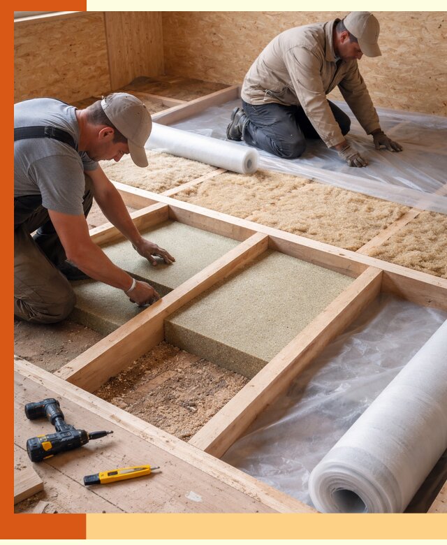 Профессиональное утепление деревянного пола в Азнакаево