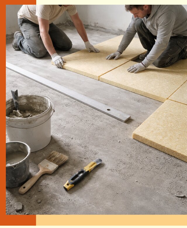 Утепление бетонного пола в Азнакаево профессионально и недорого