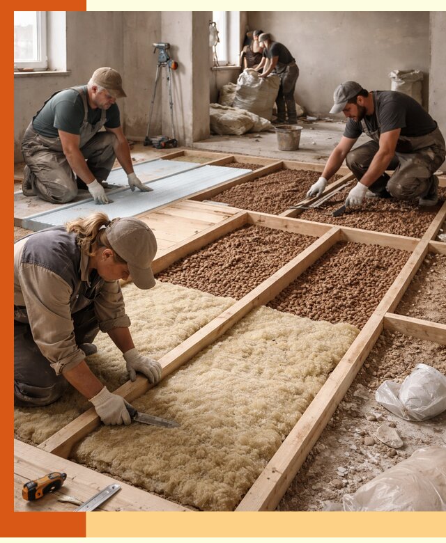 Утепление перекрытий жилых и промышленных зданий в Азнакаево