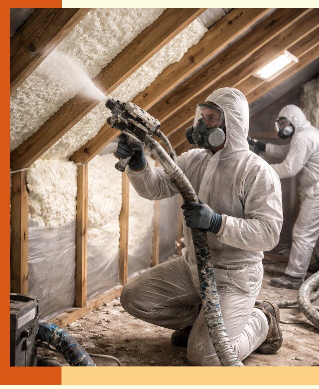 Утепление чердака пенополиуретаном (ППУ) в Азнакаево