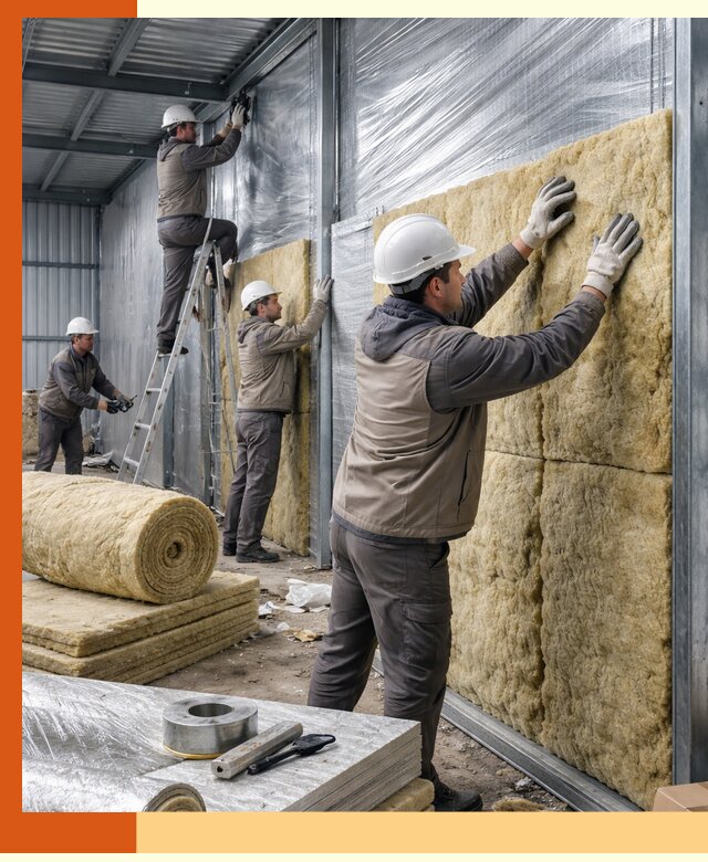 Утепление металлического склада в Азнакаево: теплоизоляция и герметизация