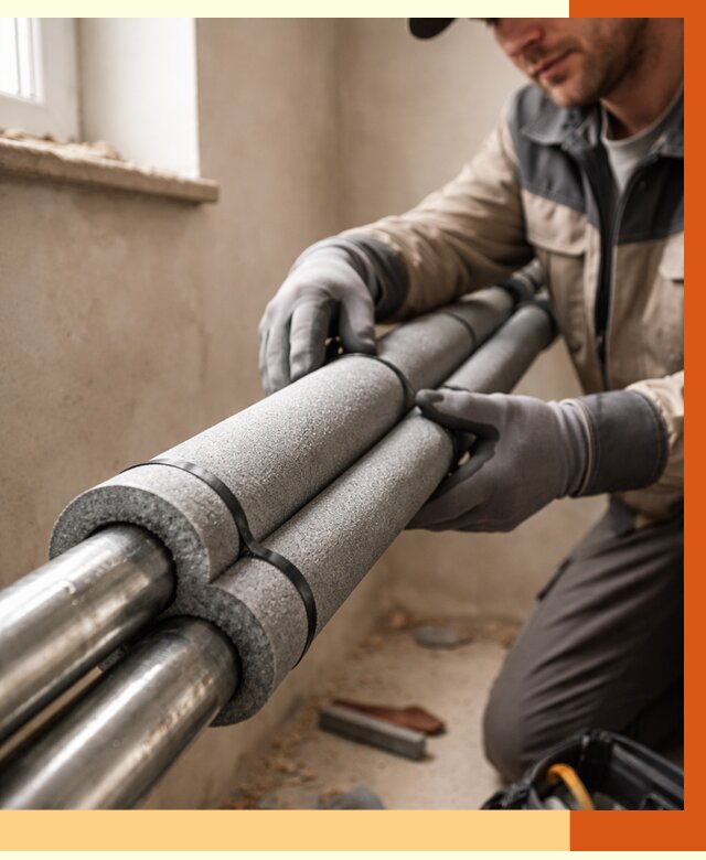 Утепление труб отопления в Азнакаево от 2925 руб. за м² — услуги под ключ | ТепломастерЗнк