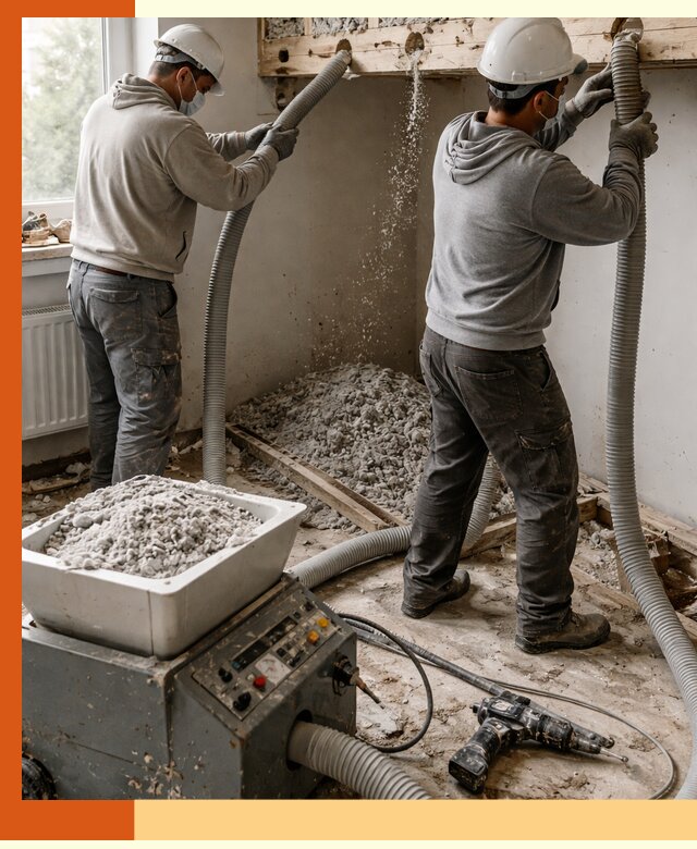 Заполнение пустот перекрытий пеной и наполнителями в Азнакаево