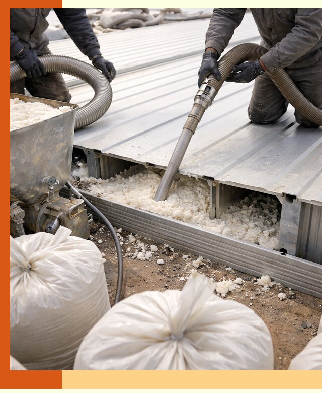 Заполнение пустот кровельных панелей пенными и мокрыми герметиками в Азнакаево