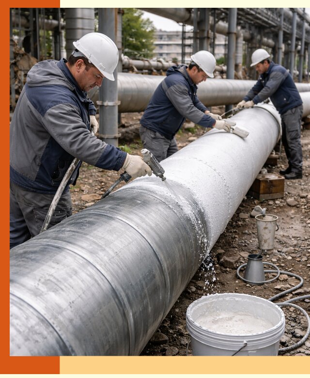 Утепление теплотрассы жидкой теплоизоляцией в Азнакаево