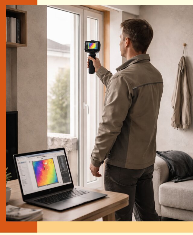 Тепловизионное обследование квартиры в Азнакаево для поиска утечек тепла