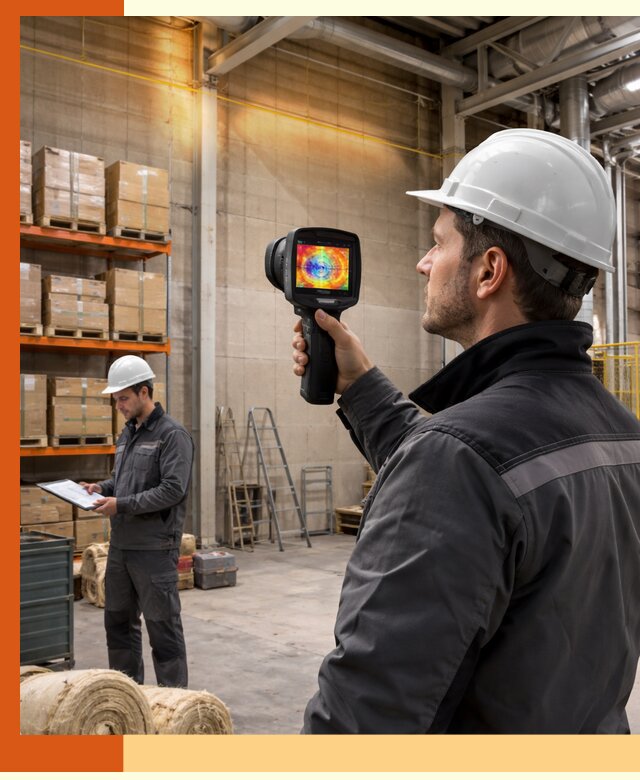 Тепловизионное обследование склада и выявление утечек в Азнакаево